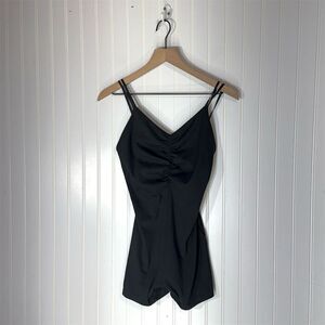 Victoria’s Secret Black Bodysuit Romper M Double Strap Y2K Minimalist Lingerie